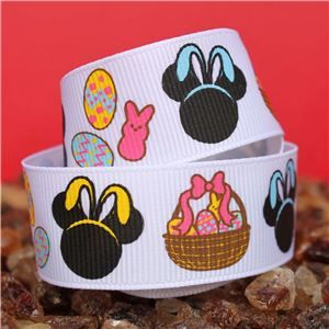 Mouse Head  Ribbon - Easter White